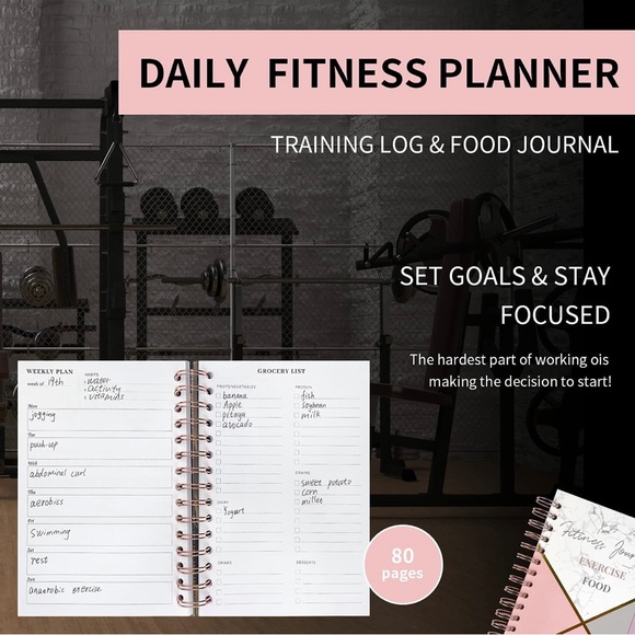 🦋Fitness Journal Training Planner Exercise Food Diary Track Progress Set Goals - Picture 5 of 13